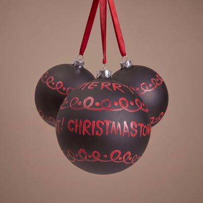 Boule de noël graphique merry christmas D10 NOËL SIA DECO