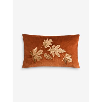 Coussin en velours orné de feuilles 30 x 50 NEXT