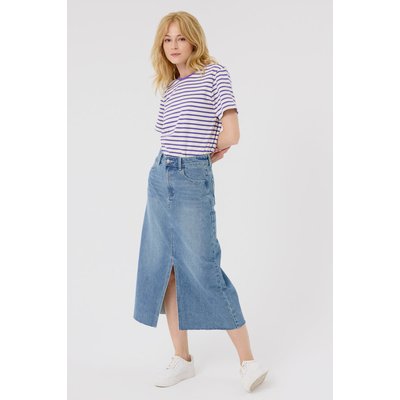 Jupe en denim à coupe droite et fente avant CAROLE-ANNE ARTLOVE