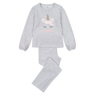 Pyjama en velours, motif licorne brodé LA REDOUTE COLLECTIONS