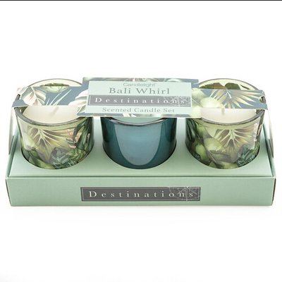Set of 3 Bali Whirl Mini Votive Candles SO'HOME