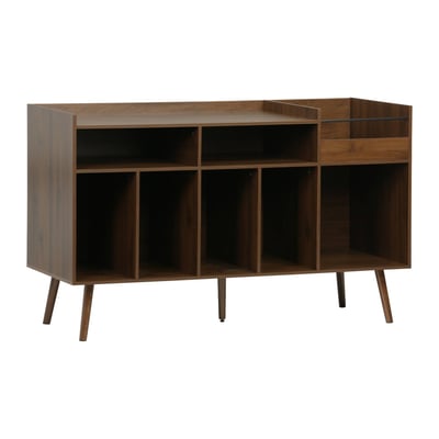 Meuble vinyle XL vintage décor bois foncé 130cm NEPAL SWEEEK