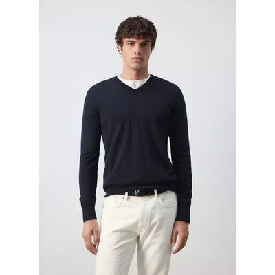 Pull-over maille 100 % laine col montant MANGO MAN