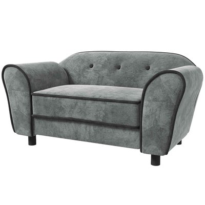Canapé pour chien design - coussin déhoussable - velours gris PAWHUT