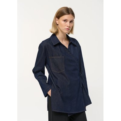 Chemise cache-cœur en denim brut manches longues HUMILITY