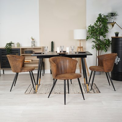 Table à manger extensible à allonge avec 4 chaises,WHALEN DONCIC MEUBLES COSY