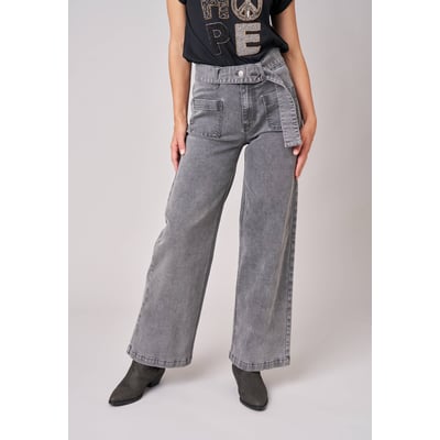 Jean gris wide leg femme KAMI DEELUXE