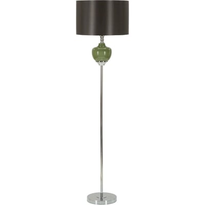 Lampadaire en verre abat-jour en tissu MODERN RECOLLECTION