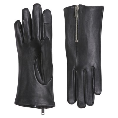 Nara Leather Touchscreen Gloves with Zip Fastening PIECES