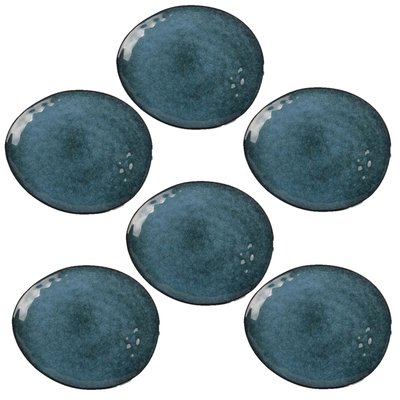Lot de 6 Assiettes Galet Au gré du temps TOILINUX