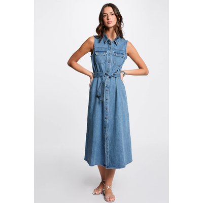 Robe midi trapèze en jean MORGAN