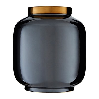 21cm Black Metallic Porcelain Vase SO'HOME