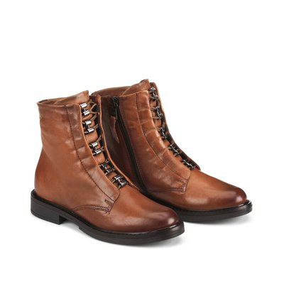 Bottines en cuir, lacets cachés MJUS