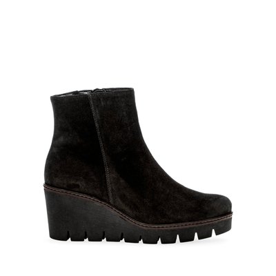 Bottines compensées en cuir lisse à talon compensé GABOR