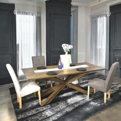 Table de repas en bois blanc style contemporain MANHATTAN PIER IMPORT