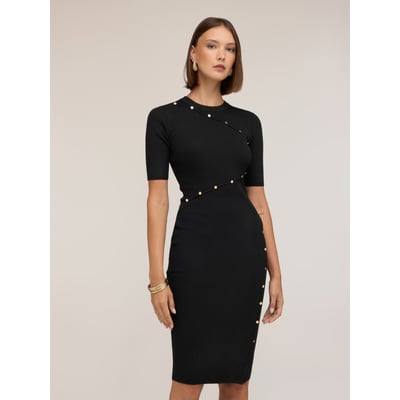 Robe fourreau côtelée avec petits boutons MOTIVI