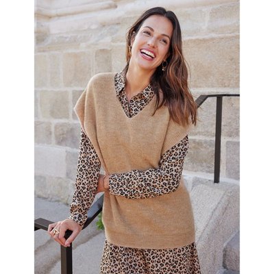 Pull sans manche cotele La Redoute