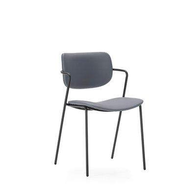 Lot de 2 chaises en simili cuir et métal- VELURA DRAWER