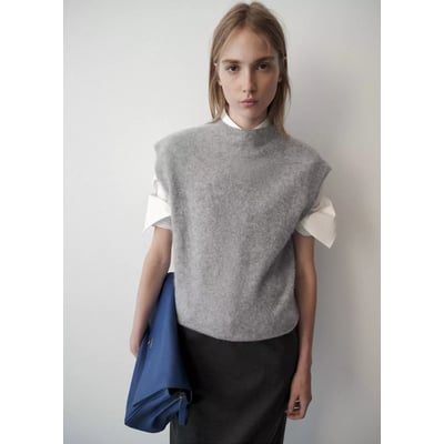 Gilet 100 % laine col cheminée MANGO