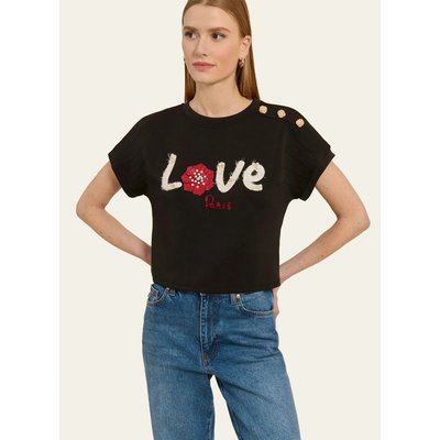 Haut ample col rond avec inscription Love LYS NAF NAF