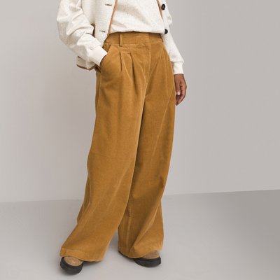 Pantalon large en velours, taille haute LA REDOUTE COLLECTIONS