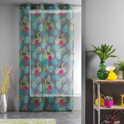 Rideau panneau a oeillets Voile Collection Toucans Domingo DOUCEUR D'INTÉRIEUR