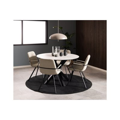 Table de salle à manger ronde en céramique L119 4 personnes - NEIVA HELLIN, DEPUIS 1862