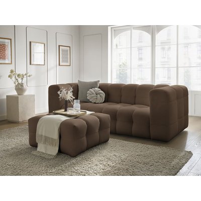 Canapé droit fixe 4 places en tissu mesh avec pouf, CLOUD BOBOCHIC