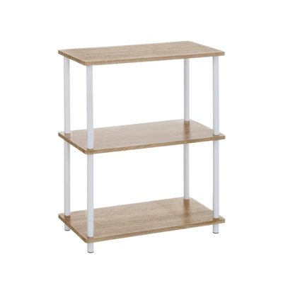 Étagère 3 plateaux en bois et métal blanc - 60x30x80cm WADIGA