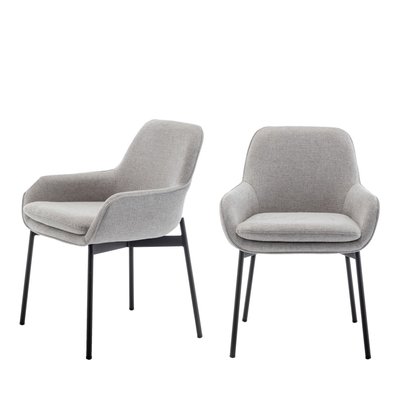 Lot de 2 fauteuils de table en tissu et métal- HAAS DRAWER