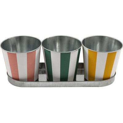 Set de 3 cache-pots en zinc Cabana 12 cm JARDINDECO