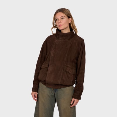 Blouson en cuir suède à col montant SAILOR OAKWOOD