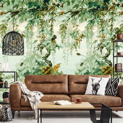 Papier peint effet aquarelle jungle HEXOA