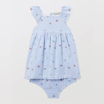Robe portefeuille avec bloomer rayés et imprimés en coton BOUT'CHOU