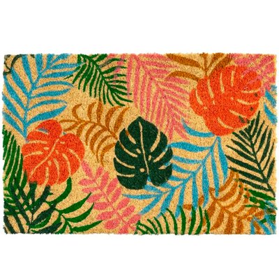 Paillasson coco feuillage multicolore 60x40x1.5cm WADIGA