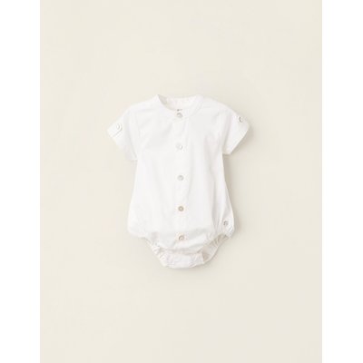 Body-Chemise en Coton à Col Mao ZIPPY