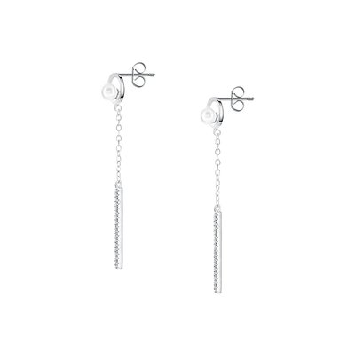 Boucles d'oreilles en argent 925 et perle de culture PERLE DE NUIT