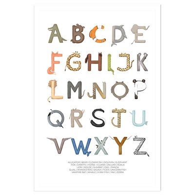 Affiche enfant lettres anglaises HEXOA