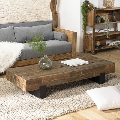 Table basse poutre en bois massif recyclé MATT PIER IMPORT