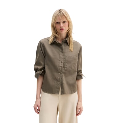 Blouse relaxed cropped en satin de coton MARC O'POLO