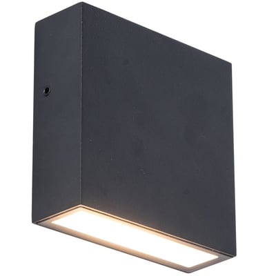Applique murale d'extérieur sur secteur GEMINI XF BLACK  aluminium noir LED blanc chaud H11cm LUMISKY