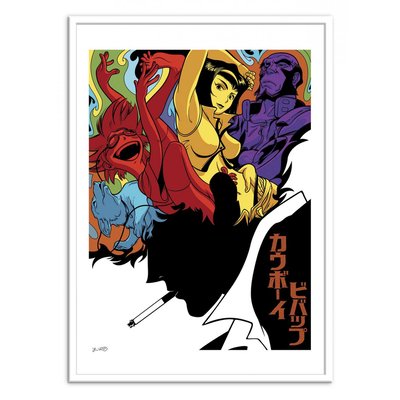 Affiche d’art et cadre noir 50 x 70 cm - Cowboy Bebop -  Joshua Budich WALL EDITIONS
