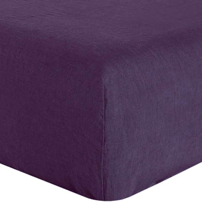 Drap housse en lin lavé bonnet 40 cm uni, SIGNATURE BATON ROUGE