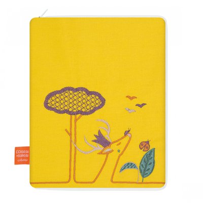 Protège carnet de santé bébé Daim moutarde personnalisable L OISEAU BATEAU