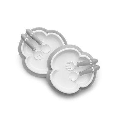 Lot de 2 ensembles repas bébé gris BABYBJORN