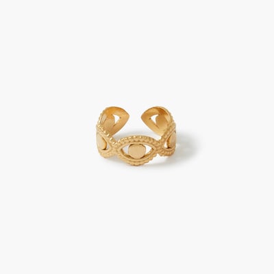 Bague oeils acier inoxydable doré BALABOOSTE