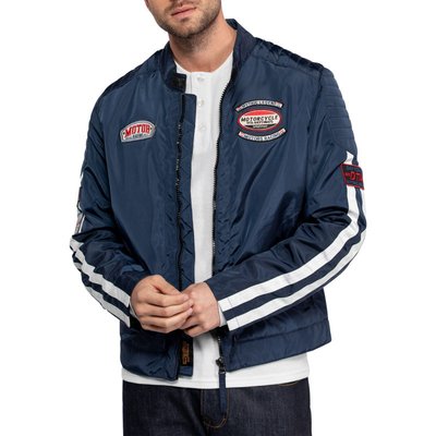 Blouson coupe ajustée Daytona bleu marine en nylon avec des patchs et un col rond - Taille 2XL DAYTONA