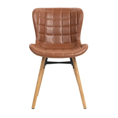 Chaise repas PU marron ZAGO
