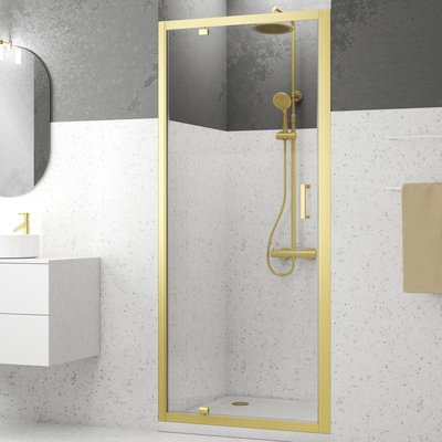 Porte de douche pivotante en or brossé HOME MAISON