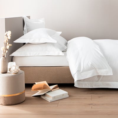 Housse de couette satin de coton égyptien argent 320 fils - 800tc CAP FERRAT COTTON & CO
